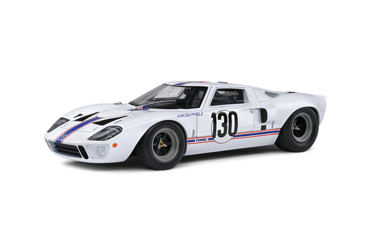 front and side perspective view Ford GT40 MK1 White Targa Florio 1967 Solido 1:18 scale model car