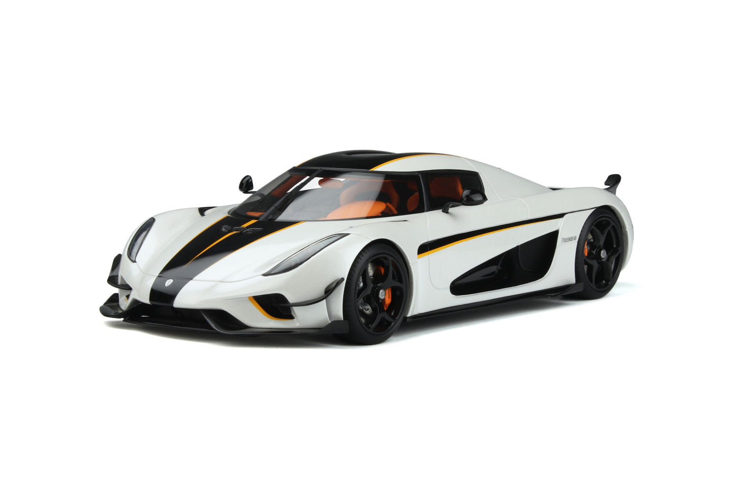 front perspective viewKoenigsegg Regrera Record White 2023 1:18 scale model car by GT Spirit