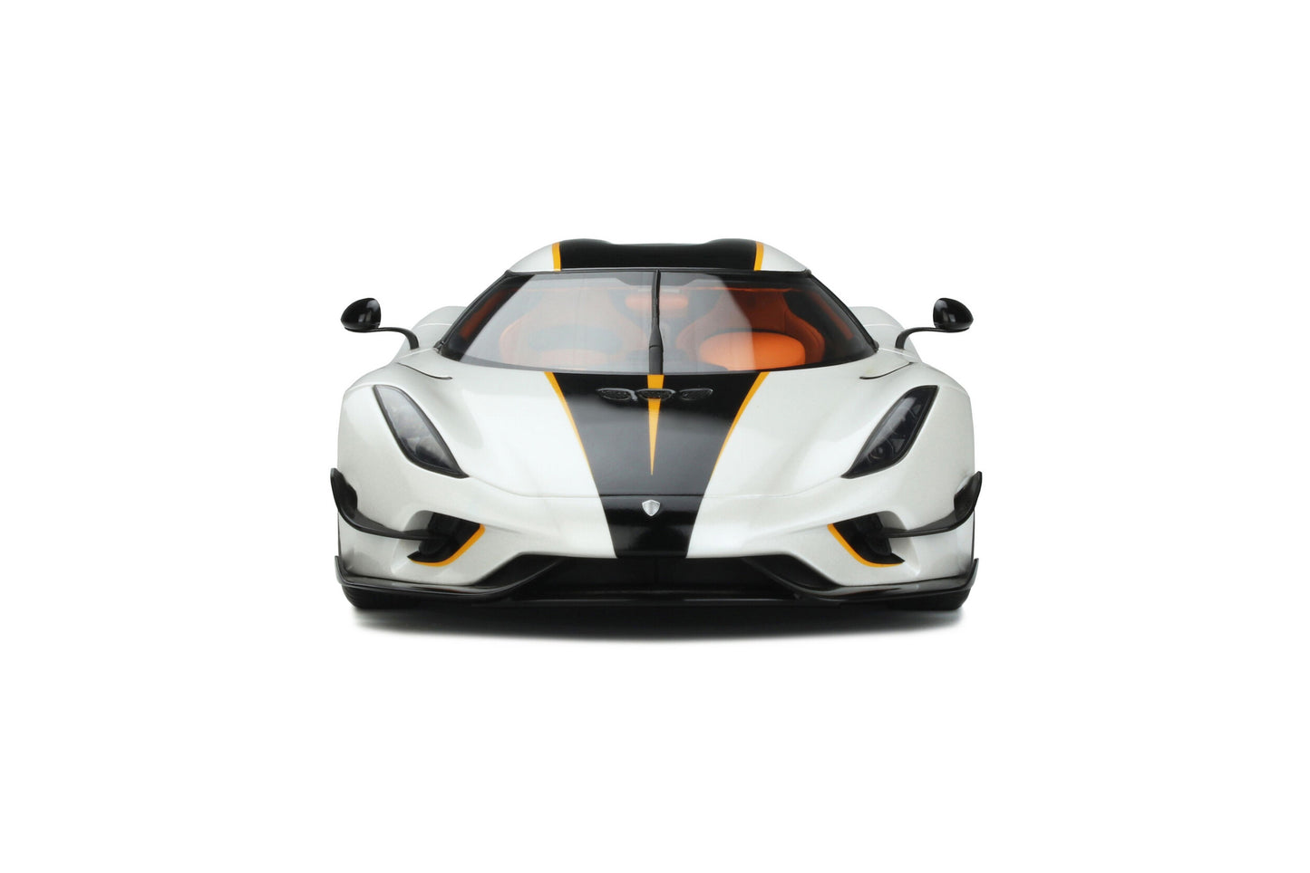 front view Koenigsegg Regrera Record White 2023 1:18 scale model car by GT Spirit