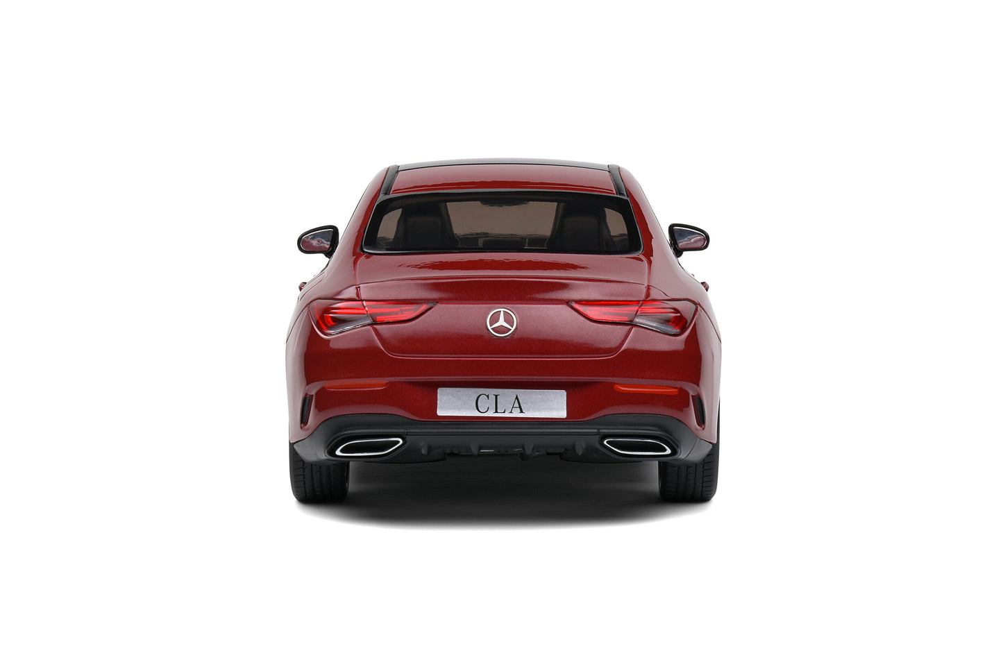 back view of Mercedes Benz CLA C118 Coupe AMG Line - Rouge Patagonie - 2019 Solido scale model car