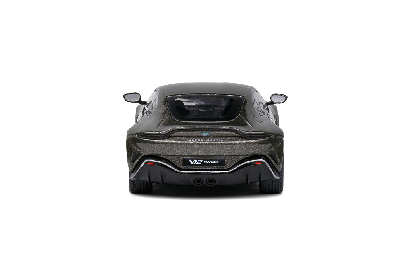 Back Aston Martin Vantage V12 Cumberland Grey 1:43 scale model car by Solido