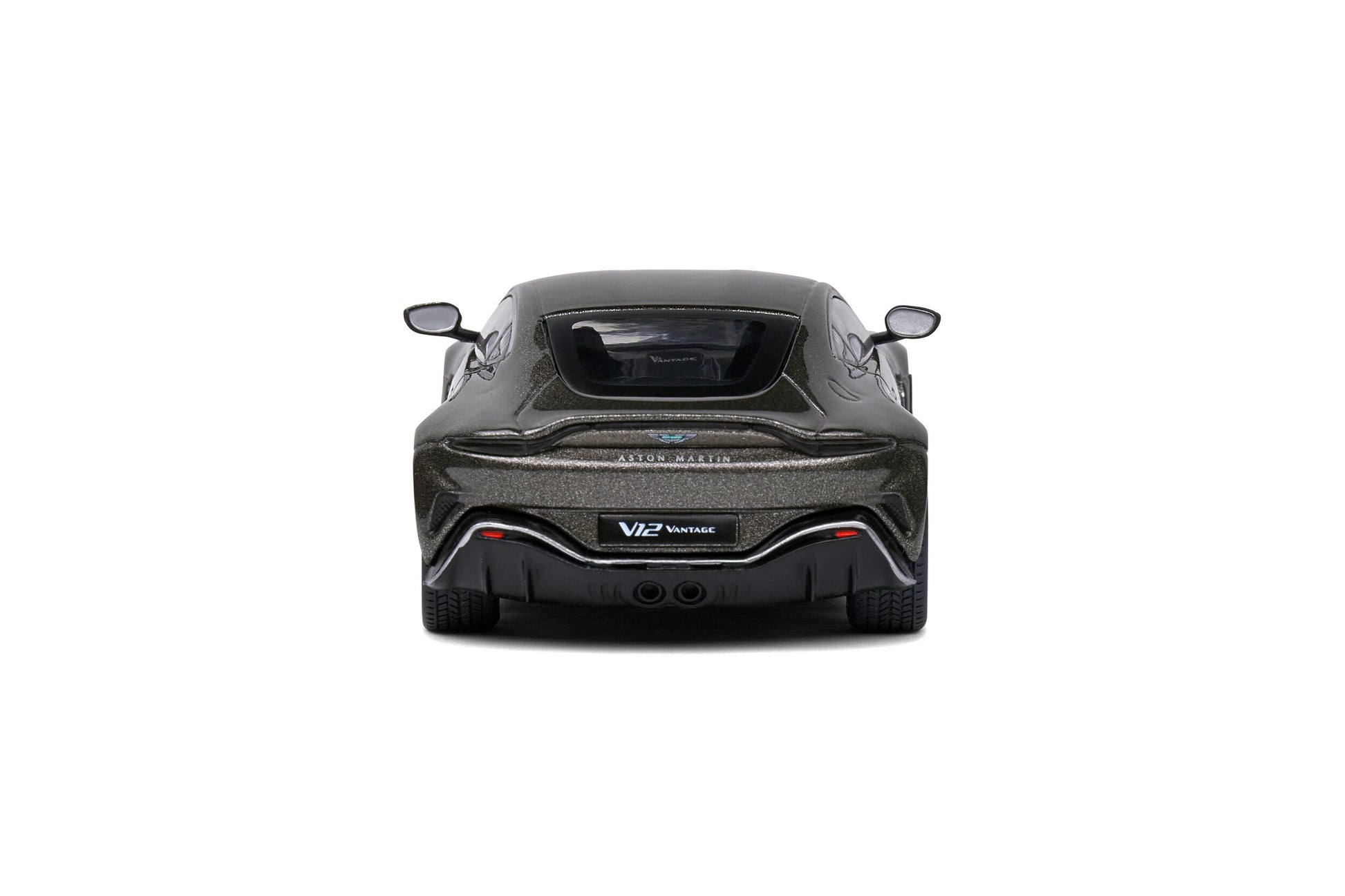 Back Aston Martin Vantage V12 Cumberland Grey 1:43 scale model car by Solido