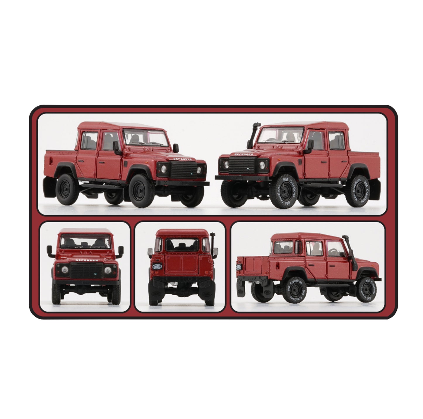 Land Rover Defender 110 Pick Up Orange (RHD) 1:64 scale model car - BM Creations