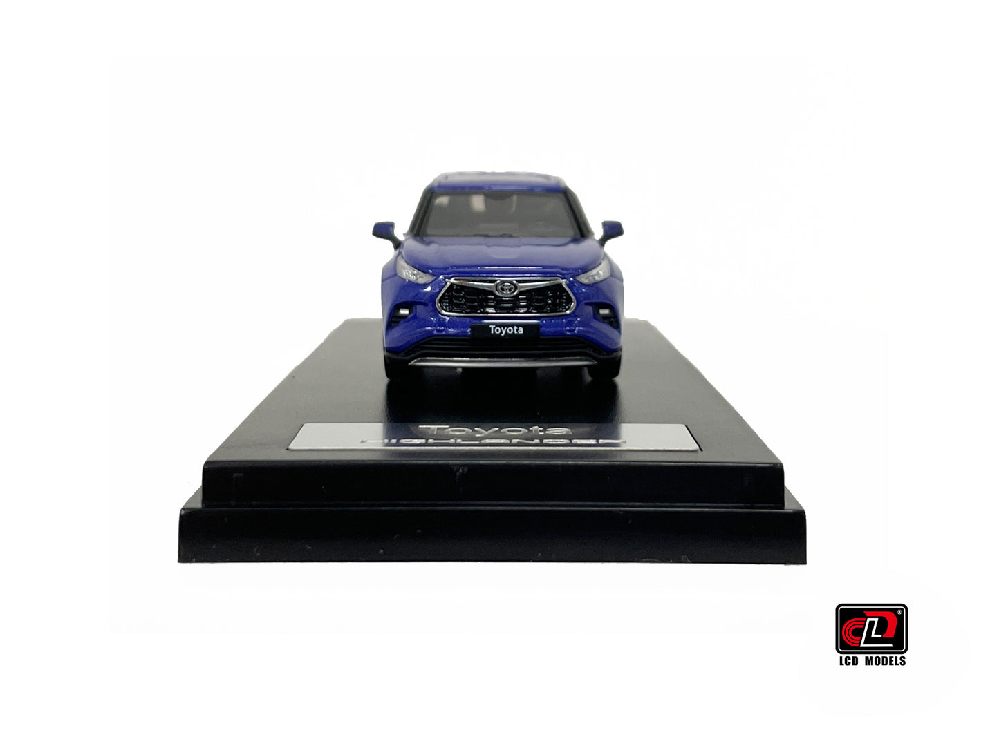 front view of LCD 1:64 Toyota HighLander BLUE