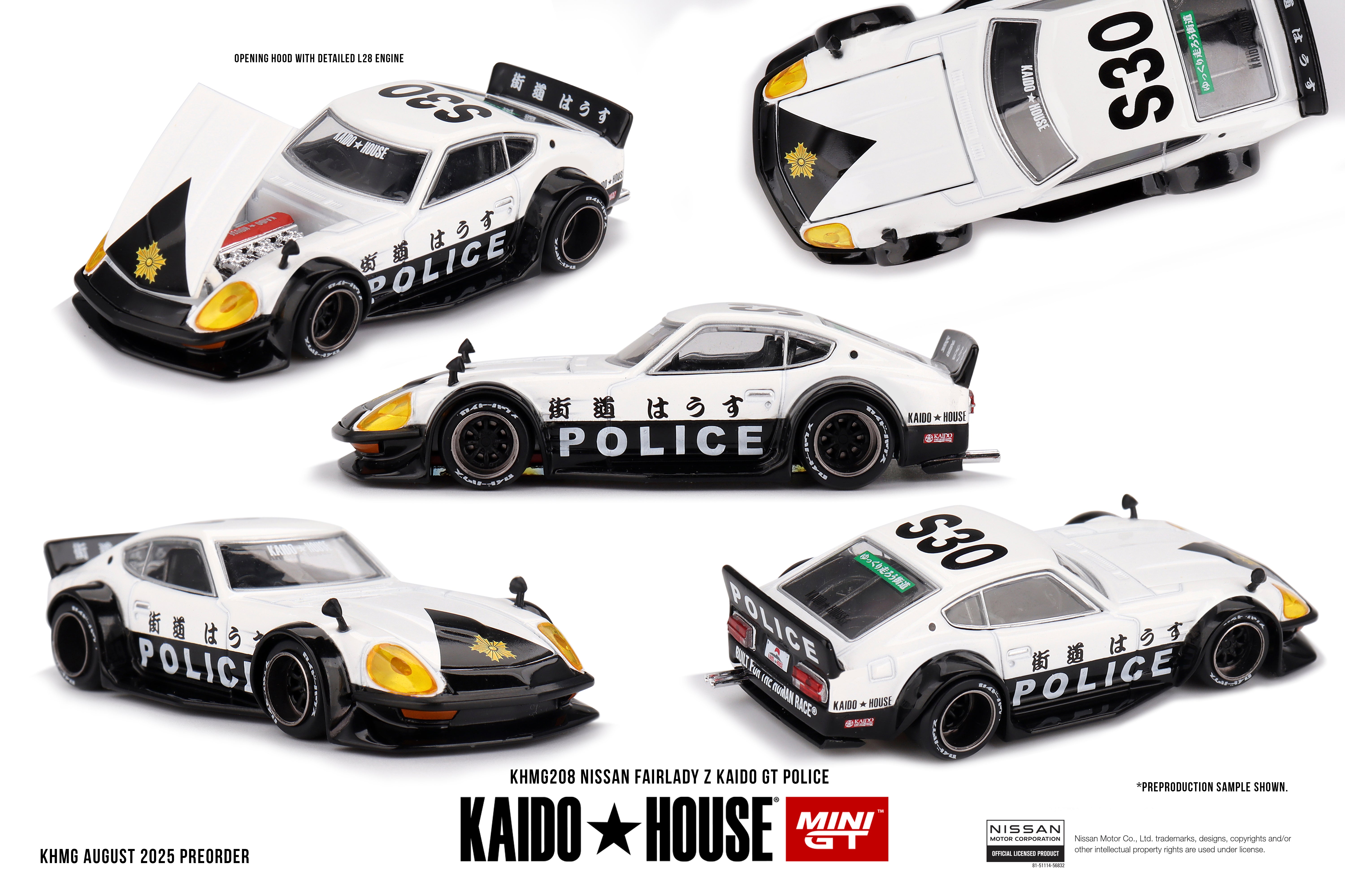 Nissan Fairlady Z Kaido GT Police 1:64 scale model car