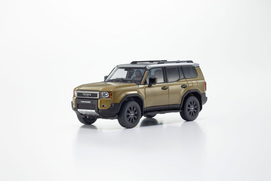 Front perspective of Toyota land cruiser 250 ZX First edition Sand/Light Gray 1:43 scale model car - Kyosho