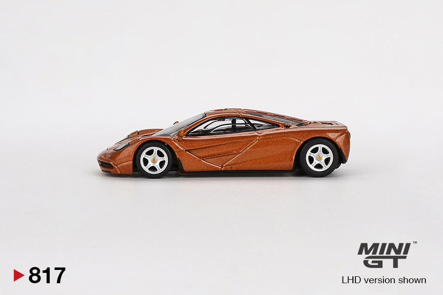 side view of McLaren F1 Yquem 1:64 scale model car- Mini GT