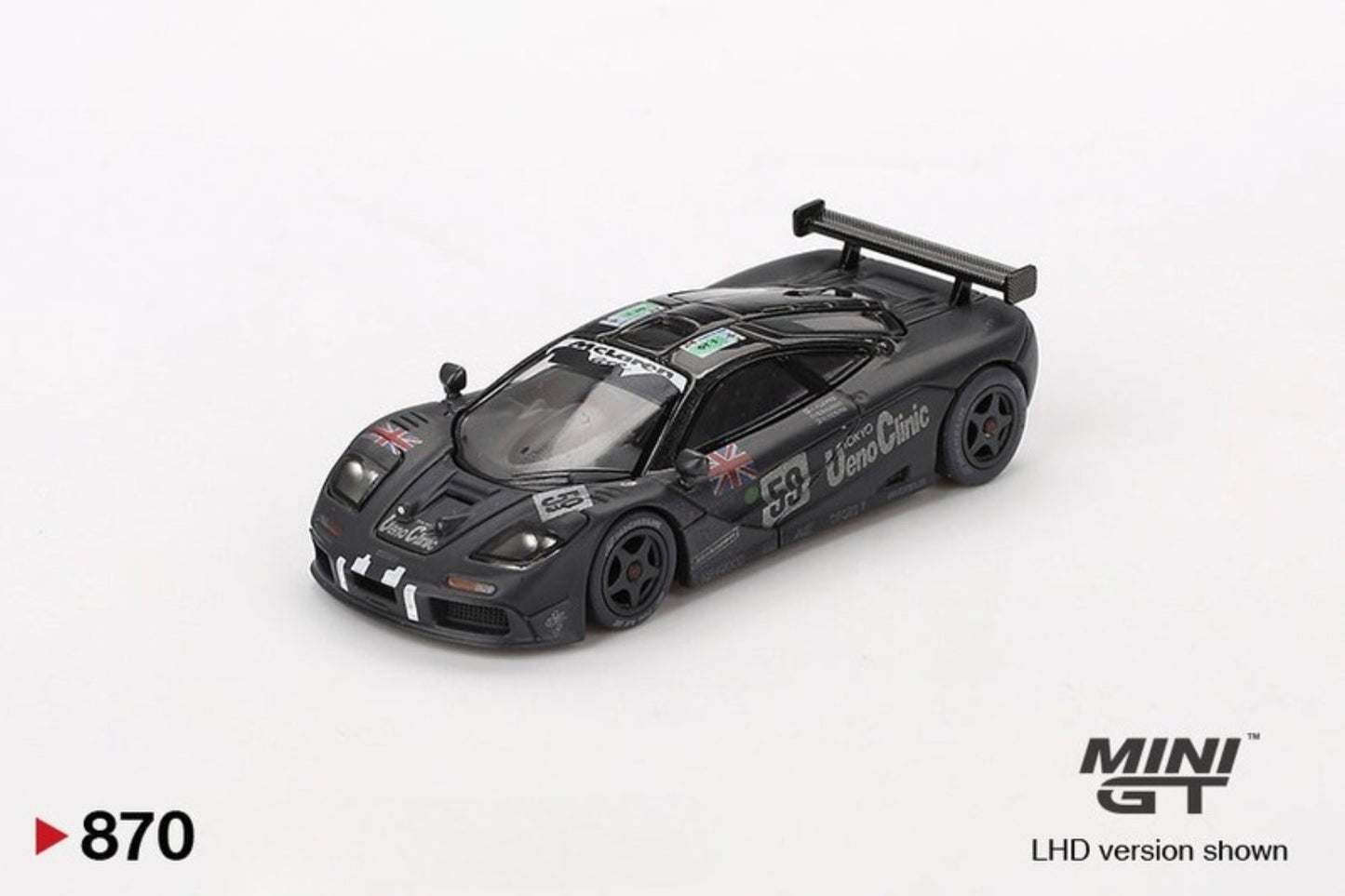 McLaren F1 GTR #59 1995 Le Mans 24Hr Winner Post-Race Weathered 1:64 scale model car - Mini GT Mini GT