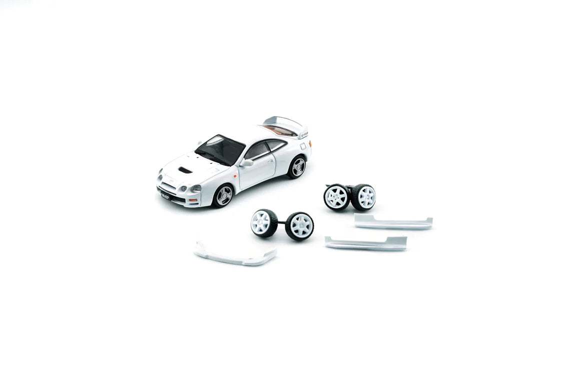 Top Perspective Box and parts of Toyota Celica GT Four White (RHD) 1:64 scale model car - BM creations Product code 64B0419