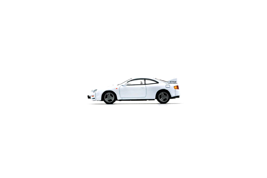 Side view of Toyota Celica GT Four White (RHD) 1:64 scale model car - BM creations Product code 64B0419