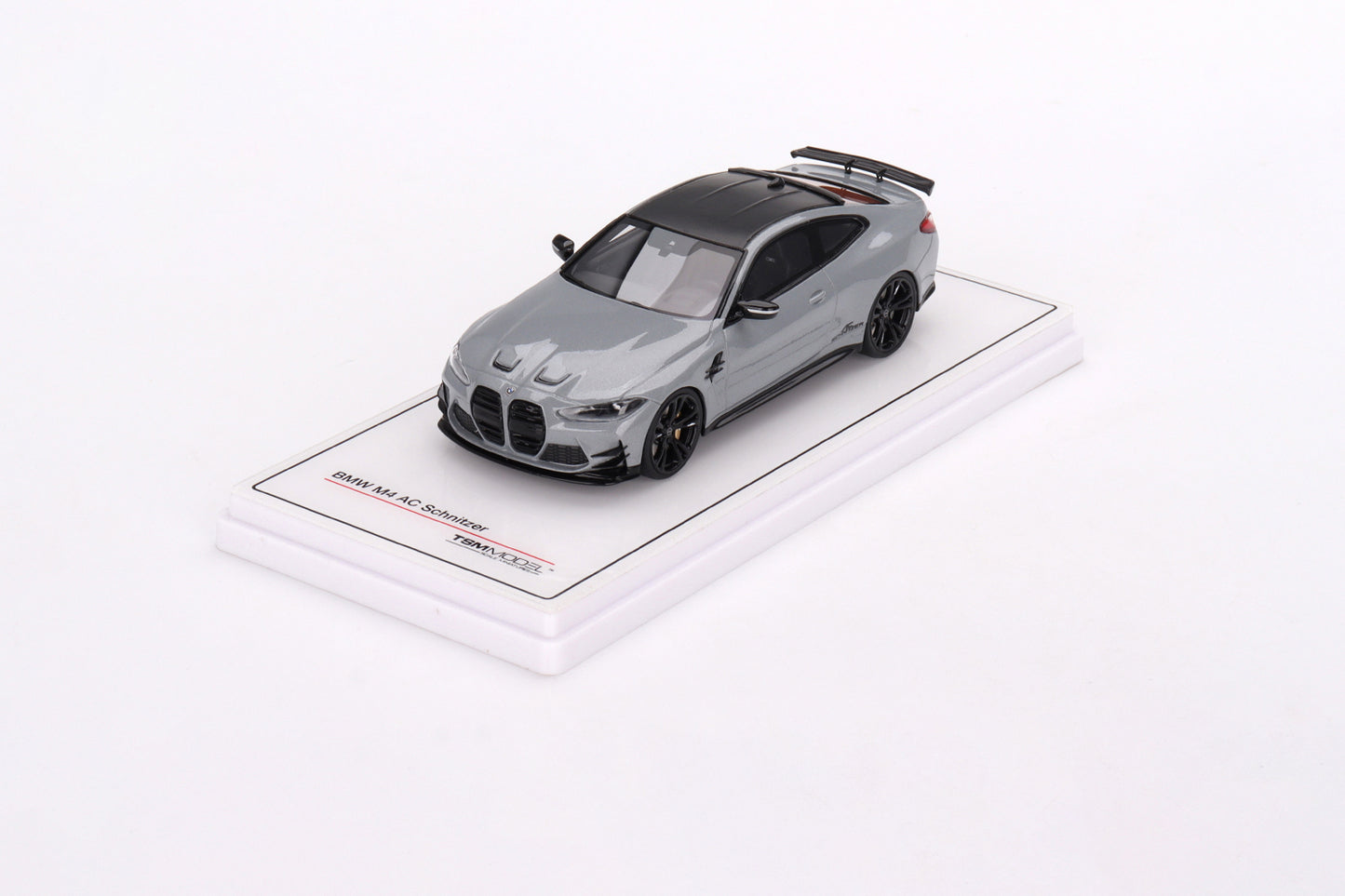 Damaged/Broken acrylic case with damaged mirror - BMW M4 by AC Schnitzer Brooklyn Grey Metallic 1:43 scale model car - TSM model