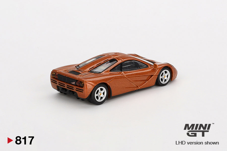 back perspective view of McLaren F1 Yquem 1:64 scale model car- Mini GT