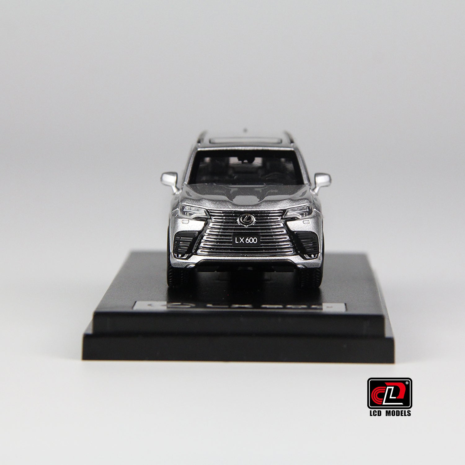 front view LX600 Silver LCD 1:64 scale model car