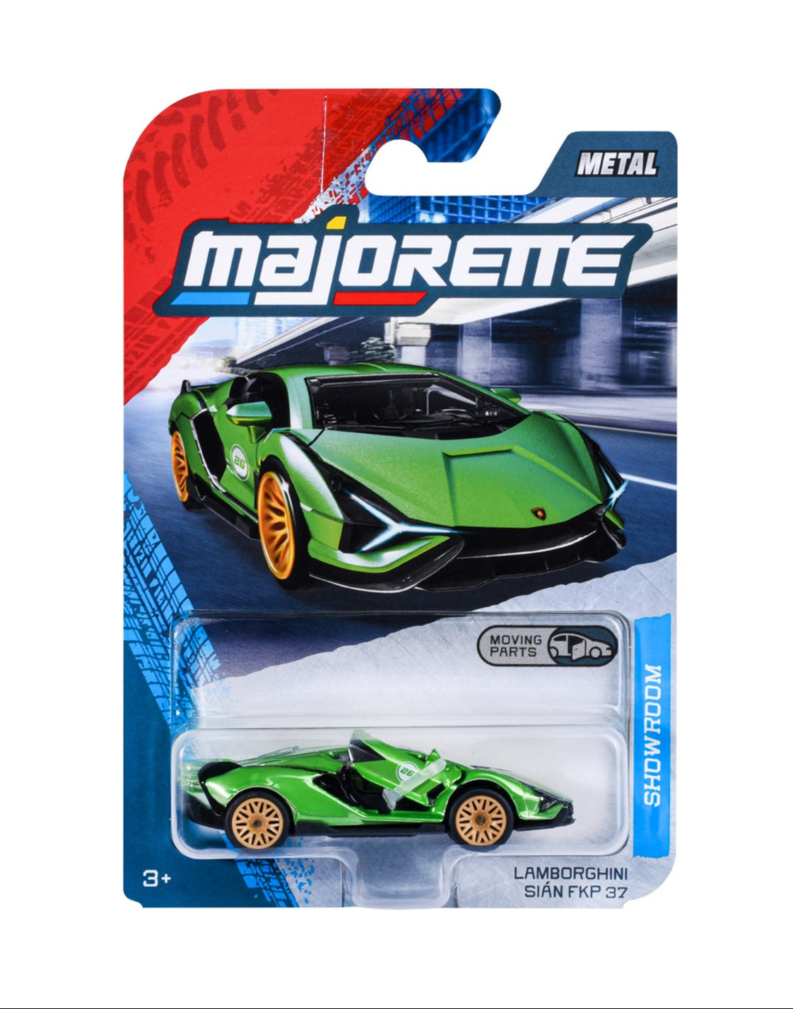 Majorette Showroom Premium Lamborghini Sián FKP 37 green 1:64 scale diecast model car in blister-card packaging