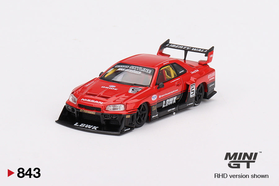 Nissan LB-ER34 Super Silhouette SKYLINE Red/Black 1:64 scale model car - Mini GT