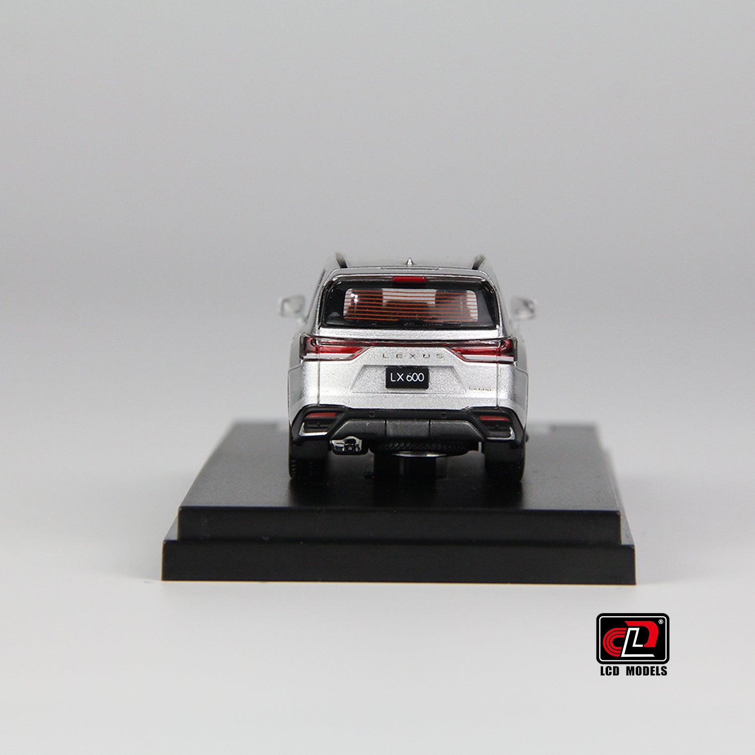 back view of LX600 Silver LCD 1:64 scale model car