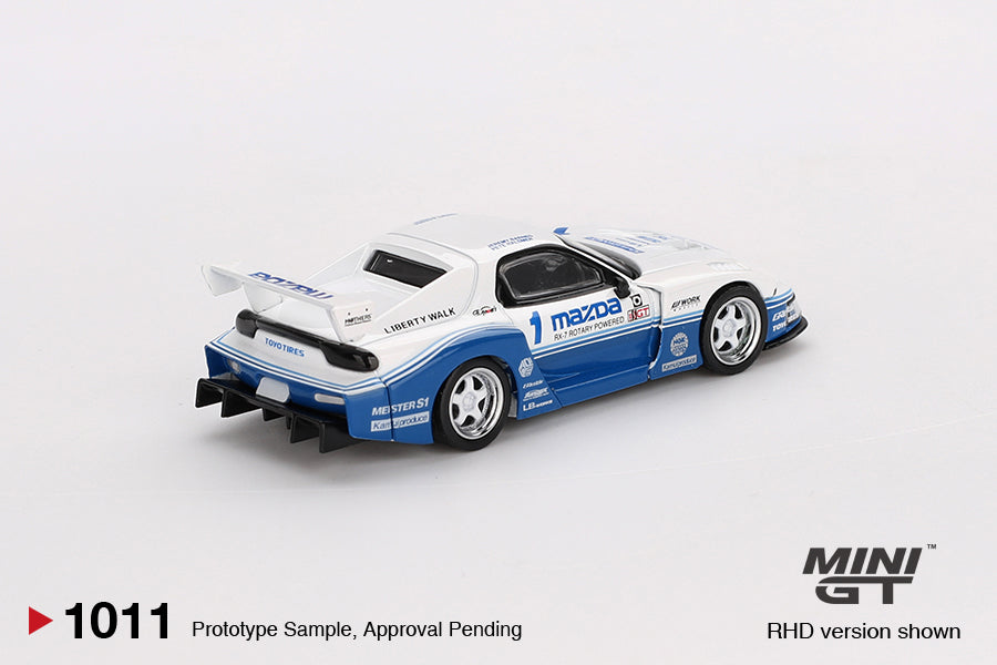 Back view of MAZDA RX-7 LB-Super Silhouette IMSA 1:64 scale model car - Mini GT