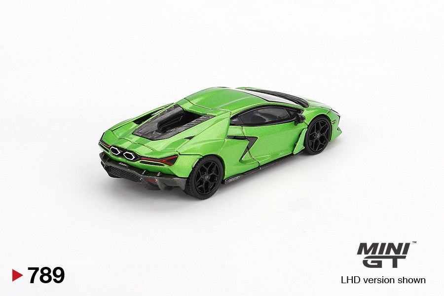 Lamborghini Revuelto Verde Selvans 1:64 scale model car - Mini GT