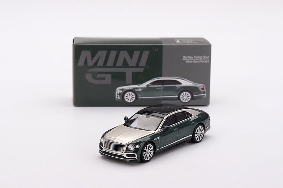 Bently Flying Spur White Sand Verdant scale model car - Mini GT