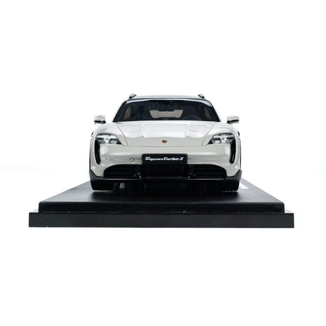 Front view of Porsche Taycan Turbo S Cross Turismo 1:18 scale model car by GT Spirit Product code CLDC033