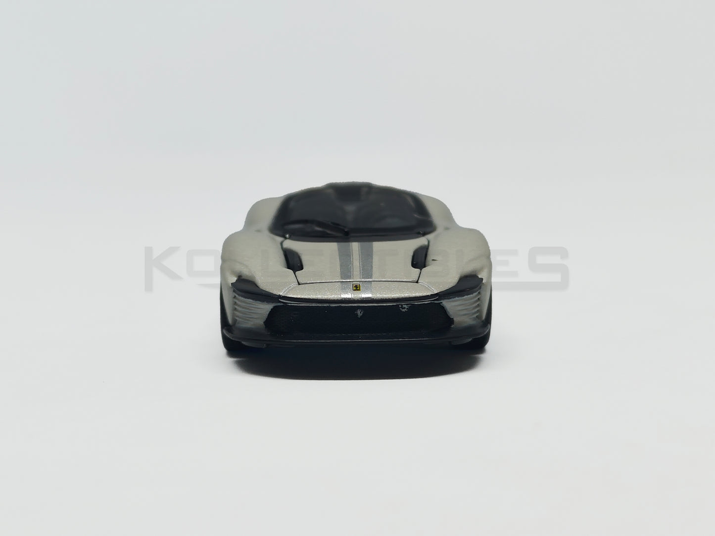Front of Ferrari Daytona SP3 matte White 1:64 scale model car - Bburago