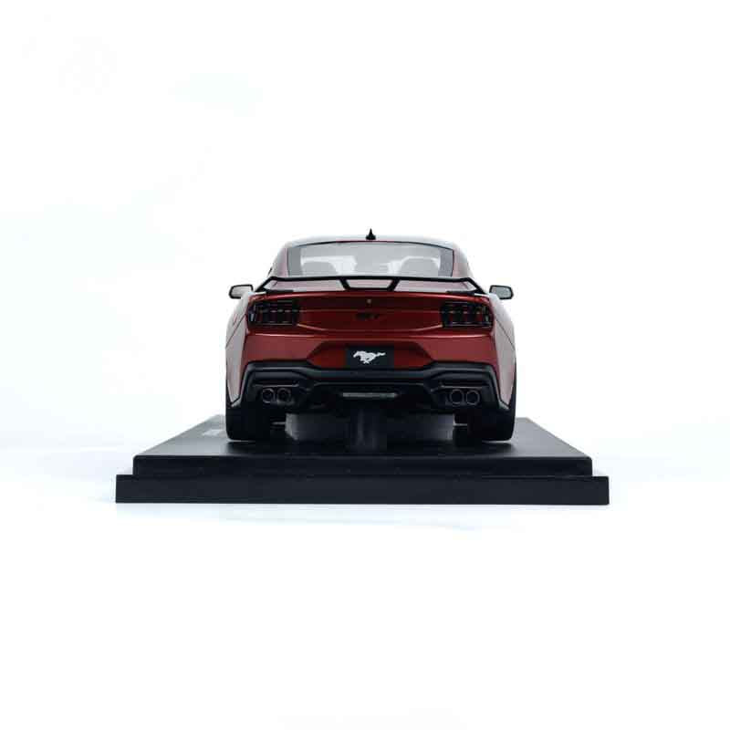 Back view of Ford Mustang GT 2024 Rapid RED 1:18 scale model car -GT Spirit