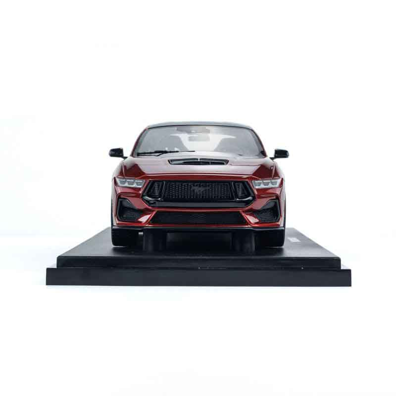 Front view of Ford Mustang GT 2024 Rapid RED 1:18 scale model car -GT Spirit