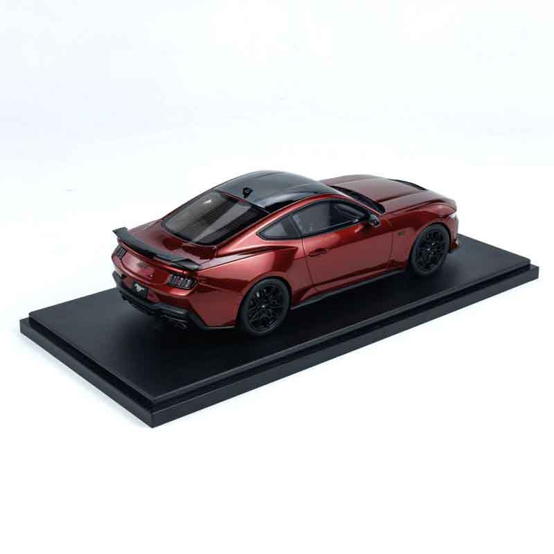 top back perspective view of Ford Mustang GT 2024 Rapid RED 1:18 scale model car -GT Spirit