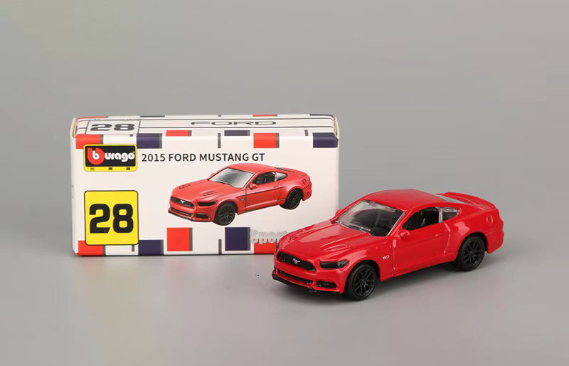 Ford Mustang GT Red 1:64 scale model car Bburago