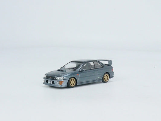 perspective view of both the front and the side BM Creations 1:64 Subaru Impreza WRX Type R - Dolphin Gray