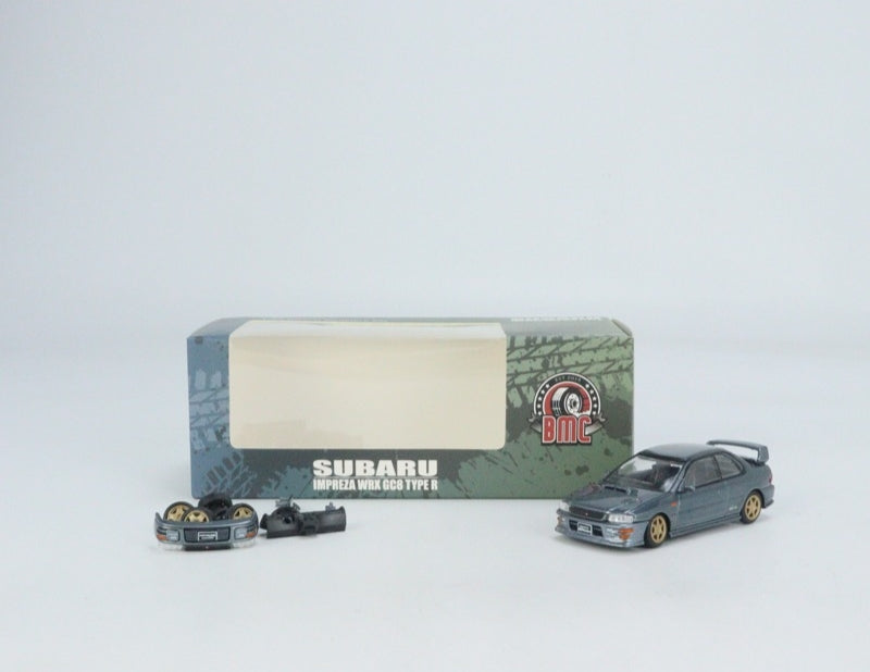 BM Creations 1:64 Subaru Impreza WRX Type R - Dolphin Gray with box and accessories