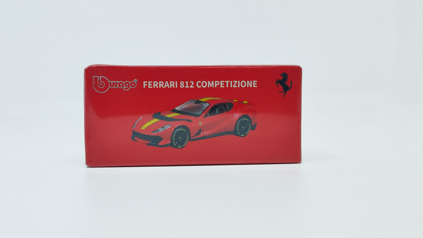 Box of Ferrari 812 Red Competizione 1:64 scale model car - Bburago