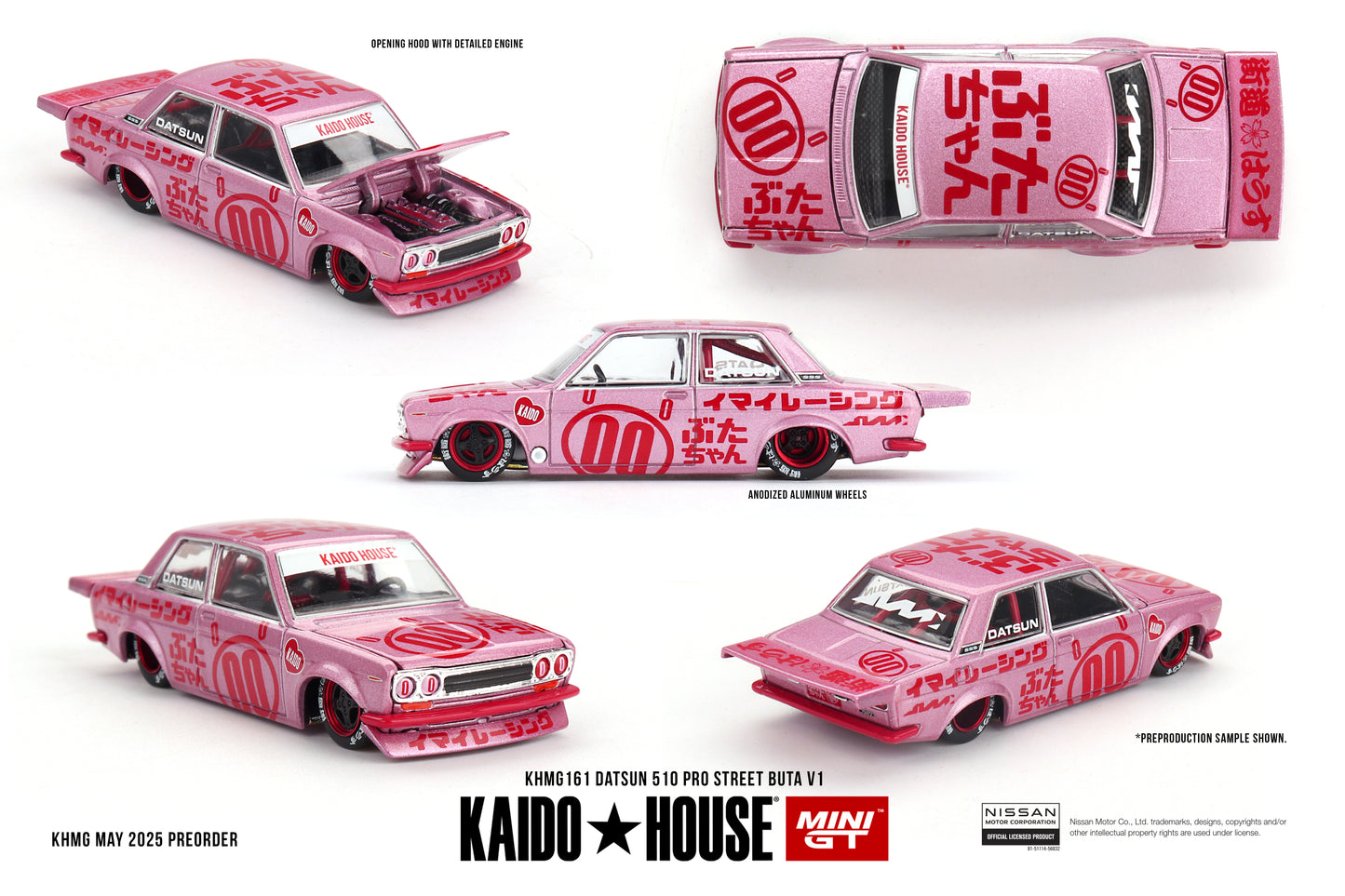 Datsun 510 Pro Street Buta V1 1:64 scale model car - Mini GT