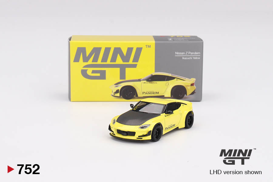Nissan Z Pandem Ikazuchi Yellow 1:64 scale model car - Mini GT