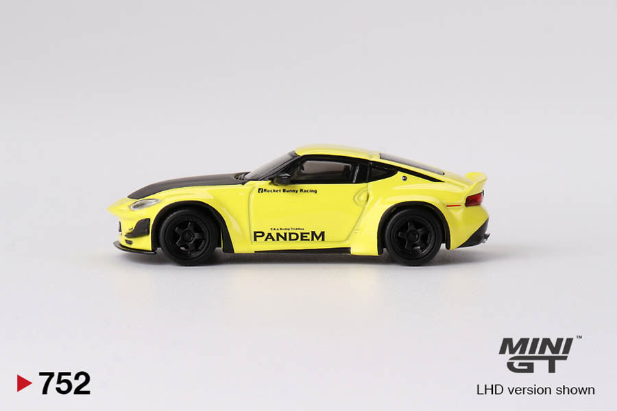 Nissan Z Pandem Ikazuchi Yellow 1:64 scale model car - Mini GT