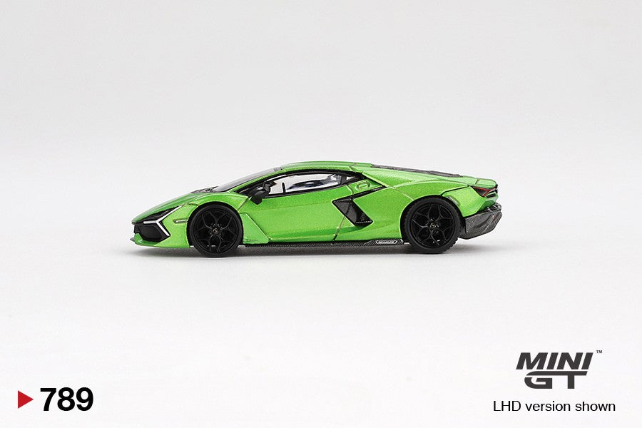 Lamborghini Revuelto Verde Selvans 1:64 scale model car - Mini GT
