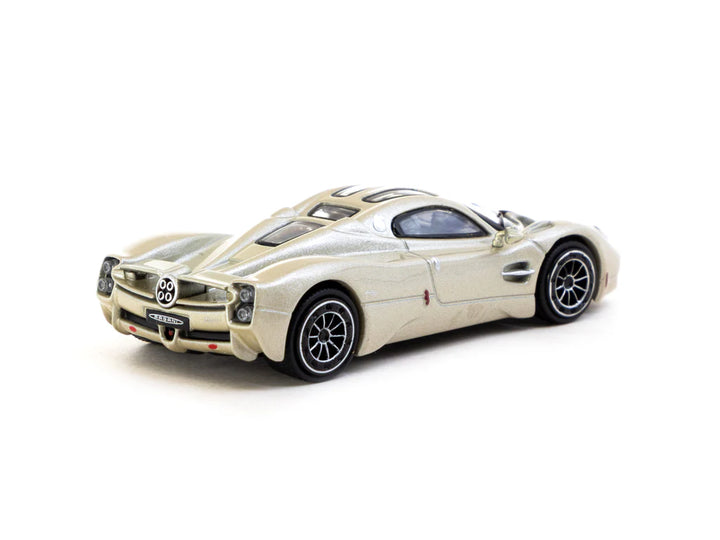 back perspective view of Pagani Utopia Rinascimento 1:64 Scale Model Car – Tarmac Works (Product Code: T64G-TL055-BI)