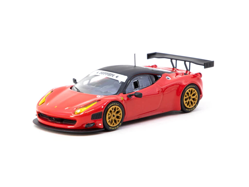 front2 perspective view of Ferrari 458 Italia GT3 Red 1:64 scale model car - Tarmac works
