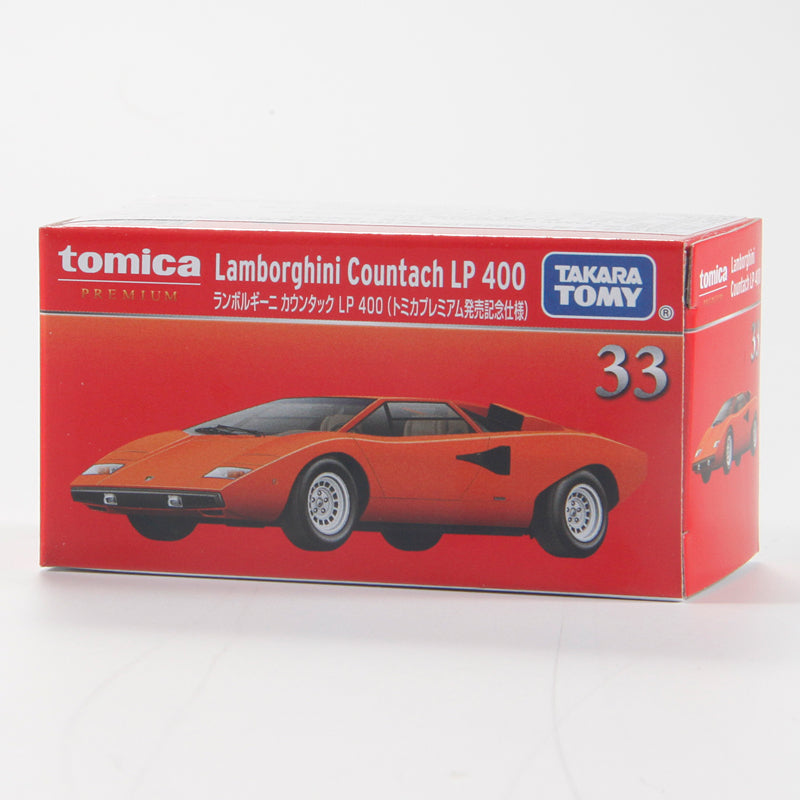box of Lamborghini Countach LP 400 ORANGE 24 1:64 scale model car - Tomica premium