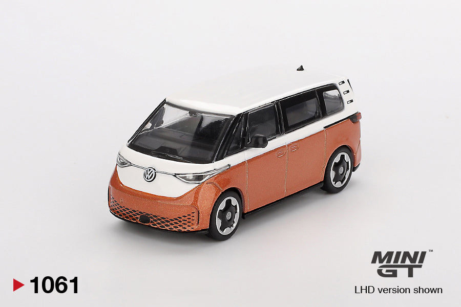 Volkswagen ID.Buzz Candy White / Energetic Orange 1:64 scale model car - Mini GT