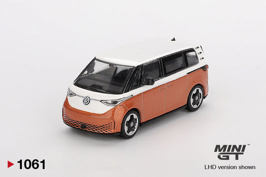 Volkswagen ID.Buzz Candy White / Energetic Orange 1:64 scale model car - Mini GT