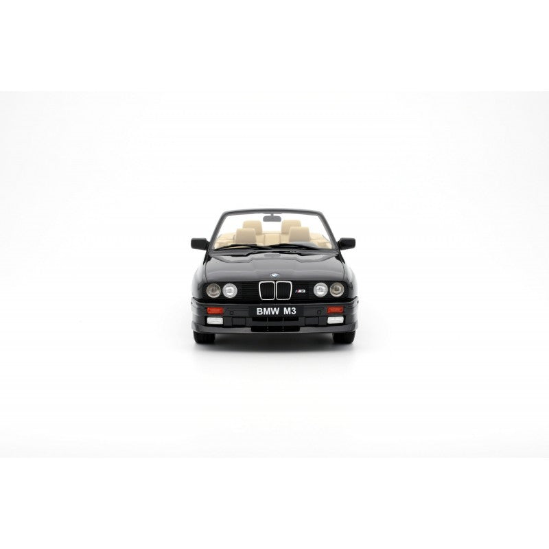 front view of BMW E30 M3 Convertible Black 1989 Ottomobile 1:18 scale model car