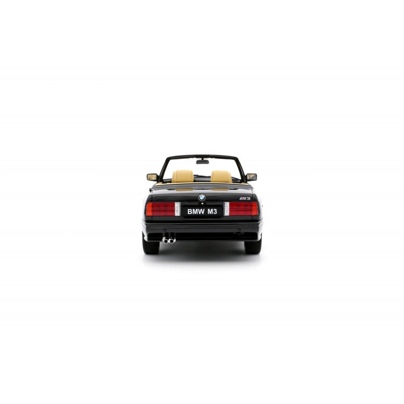 back view of BMW E30 M3 Convertible Black 1989 Ottomobile 1:18 scale model car