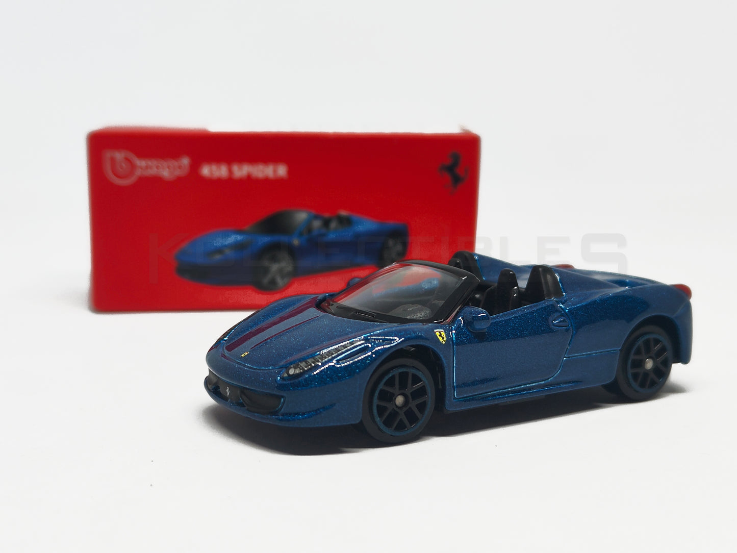 Ferrari 458 Spider Blue 1:64 scale model car - Bburago