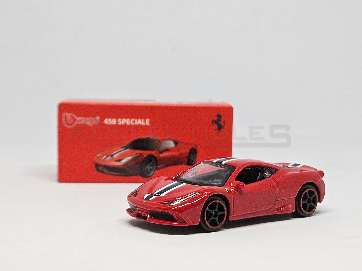 Box of Ferrari 458 Speciale Red 1:64 scale model car - Bburago