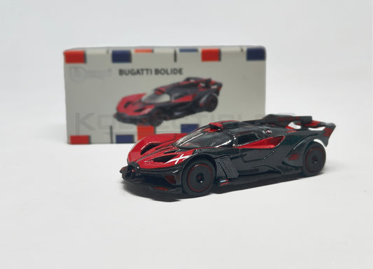 Box of Bugatti Bolide red and Black 1:64 scale model car - Bburago
