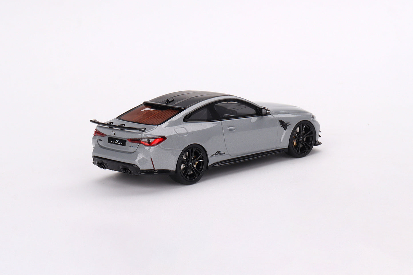 Damaged/Broken acrylic case with damaged mirror - BMW M4 by AC Schnitzer Brooklyn Grey Metallic 1:43 scale model car - TSM model