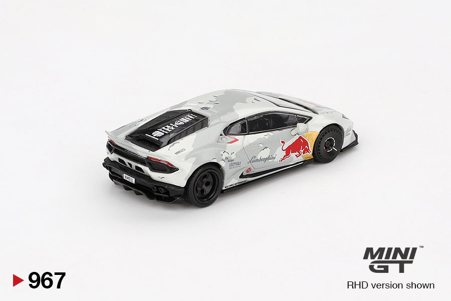Back perspective view Lamborghini Huracan LB WORKS ver. 2 Mad Mike NIMBUL 1:64 scale model car - Mini GT