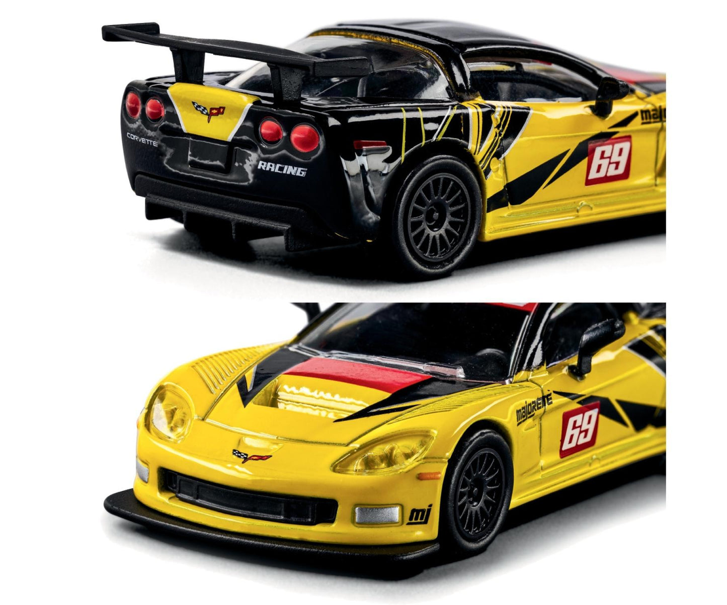 2005 Chevrolet Corvette C6 R yellow 1:64 scale model car - Majorette premium