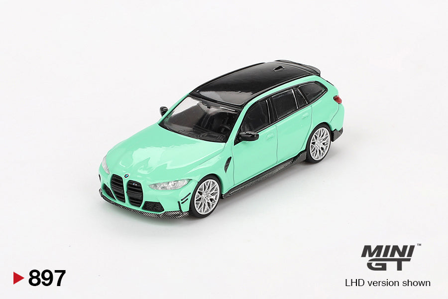 BMW M3 M Performance Touring Mint Green 1:64 scale model car - Mini GT
